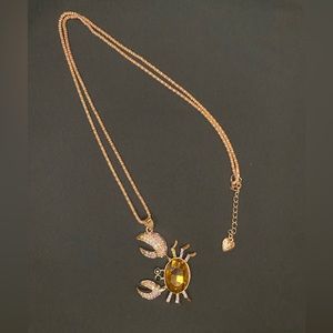 NWOT Betsey Johnson Gold and Yellow Crab Necklace